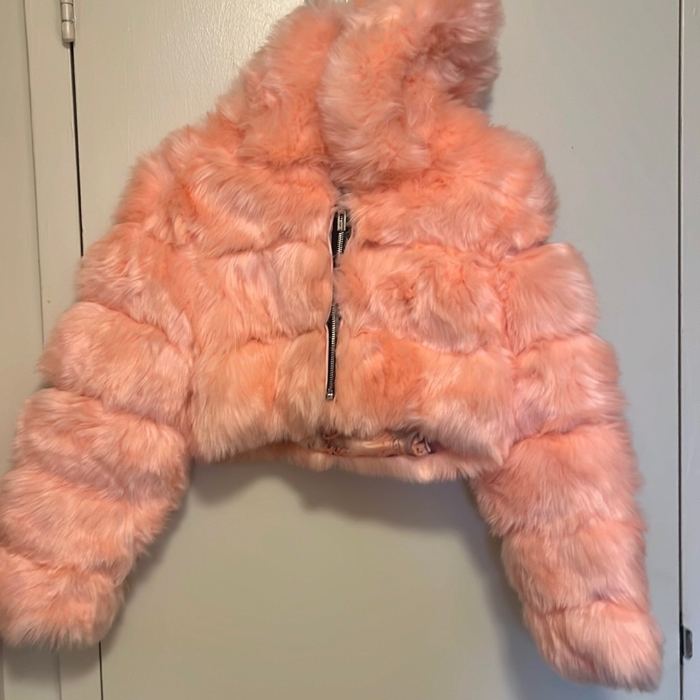 Fur zippered jacket